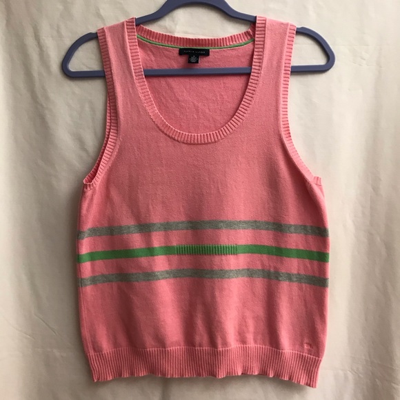 Tommy Hilfiger Striped Sweater Vest Pink